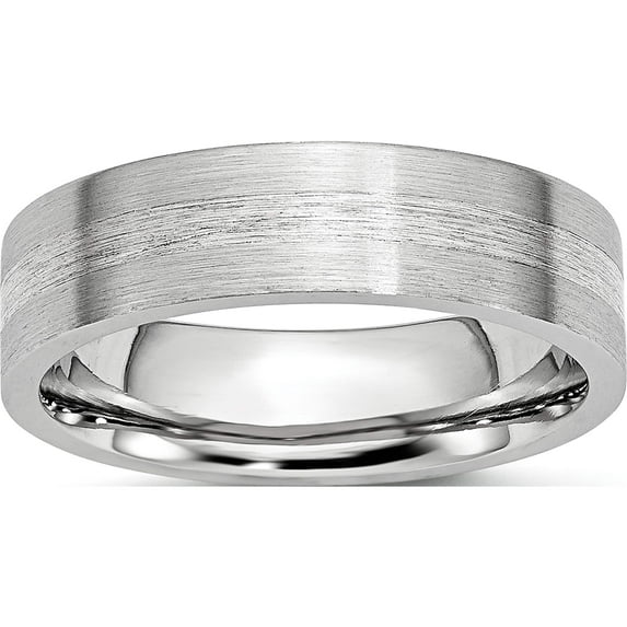 Cobalt/Ss Cobalt Sterling Silver Inlay Satin 6mm Flat Band (Size 11.5) Made In China cc45-11.5
