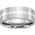 thumbnail image 1 of Cobalt/Ss Cobalt Sterling Silver Inlay Satin 8mm Flat Band (Size 9) Made In China cc49-9, 1 of 5