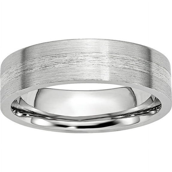 Cobalt Sterling Silver Inlay Satin 6mm Flat Band