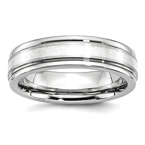 Cobalt Sterling Silver Inlay Satin and Polished 6mm Band