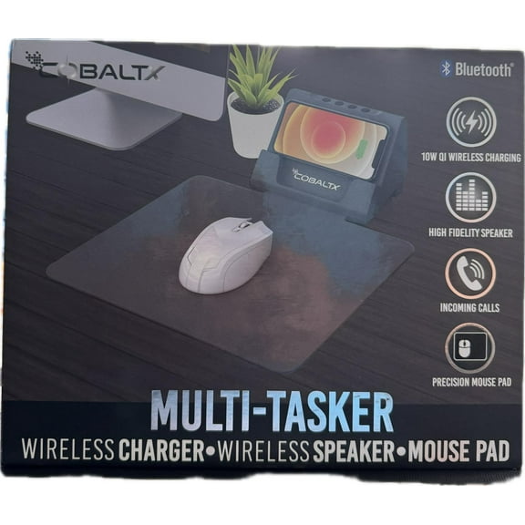 Cobalt Wireless Speaker,10w Qi Wireless Charger,mouse Pad,answer Call,free Ship