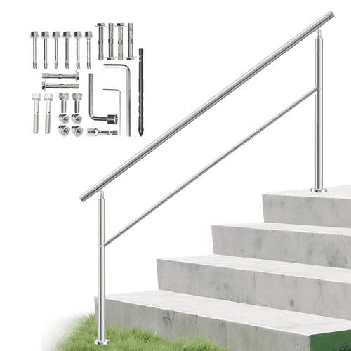 Cobaltis Handrail 5 Step Adjustable Angle 304 Stainless Steel Outdoor Silver