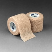 Coban Cohesive Standard Compression Self-Adherent Closure Adhesive Bandage, Tan, 2 Inch x 5 Yard, 1582 Count