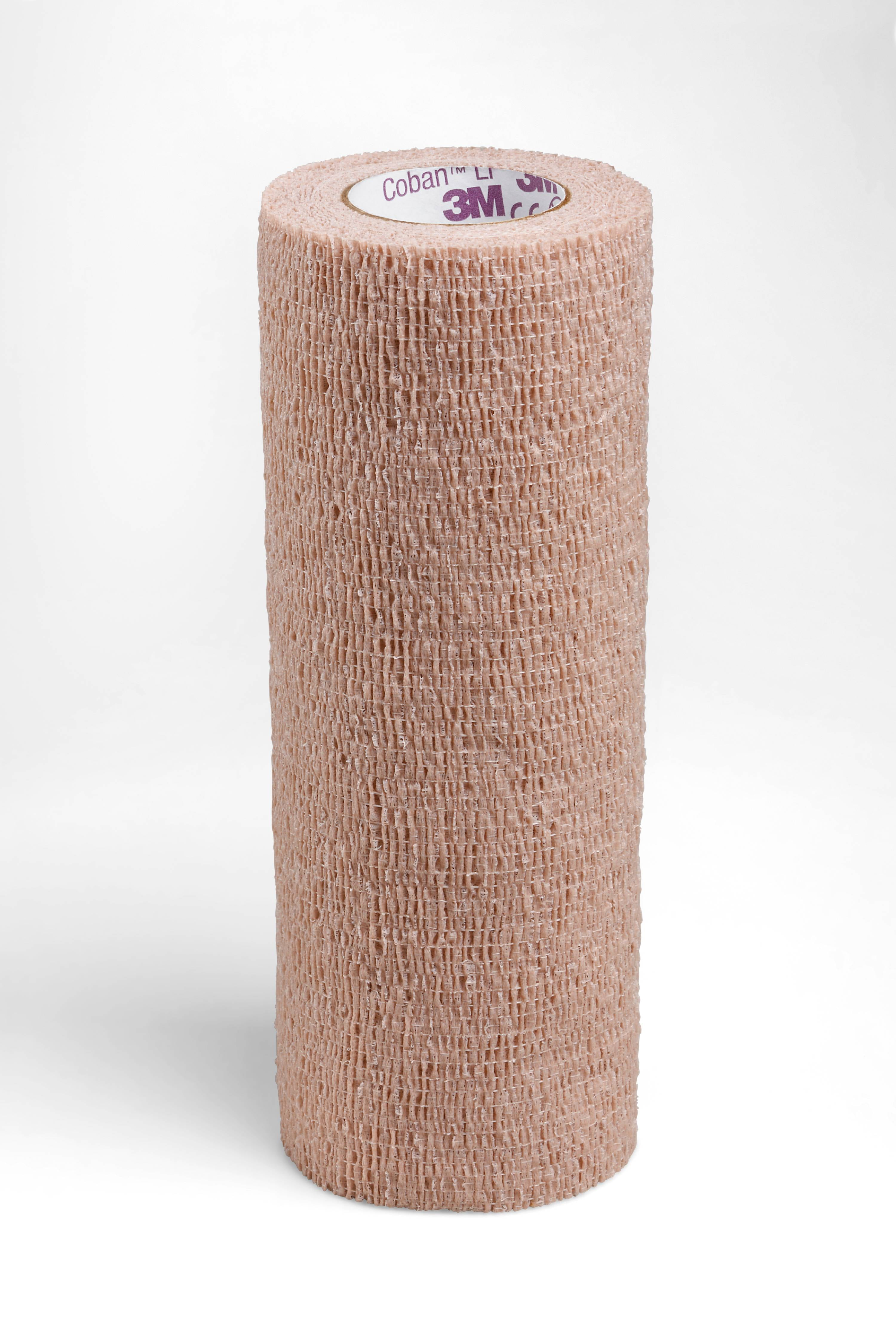 Coban LF Cohesive Bandage 6 Inch X 5 Yard Standard Compression Self-adherent Closure Tan , 2086 - Case of 12