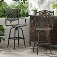 thumbnail image 1 of Cobb Cast Aluminum Copper Outdoor Bar Stool, Set of 2, Shiny Copper, 1 of 10