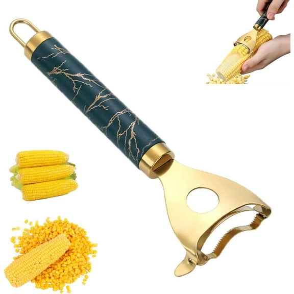 Cobb Gobbler Corn Shucker, Cobbgobbler Effortless Corn Stripper, Corn Stripper, Corn Peeler, Stainless Multifunctional Kitchen Grips Corn Planer Cob Cutter Kernels(A)
