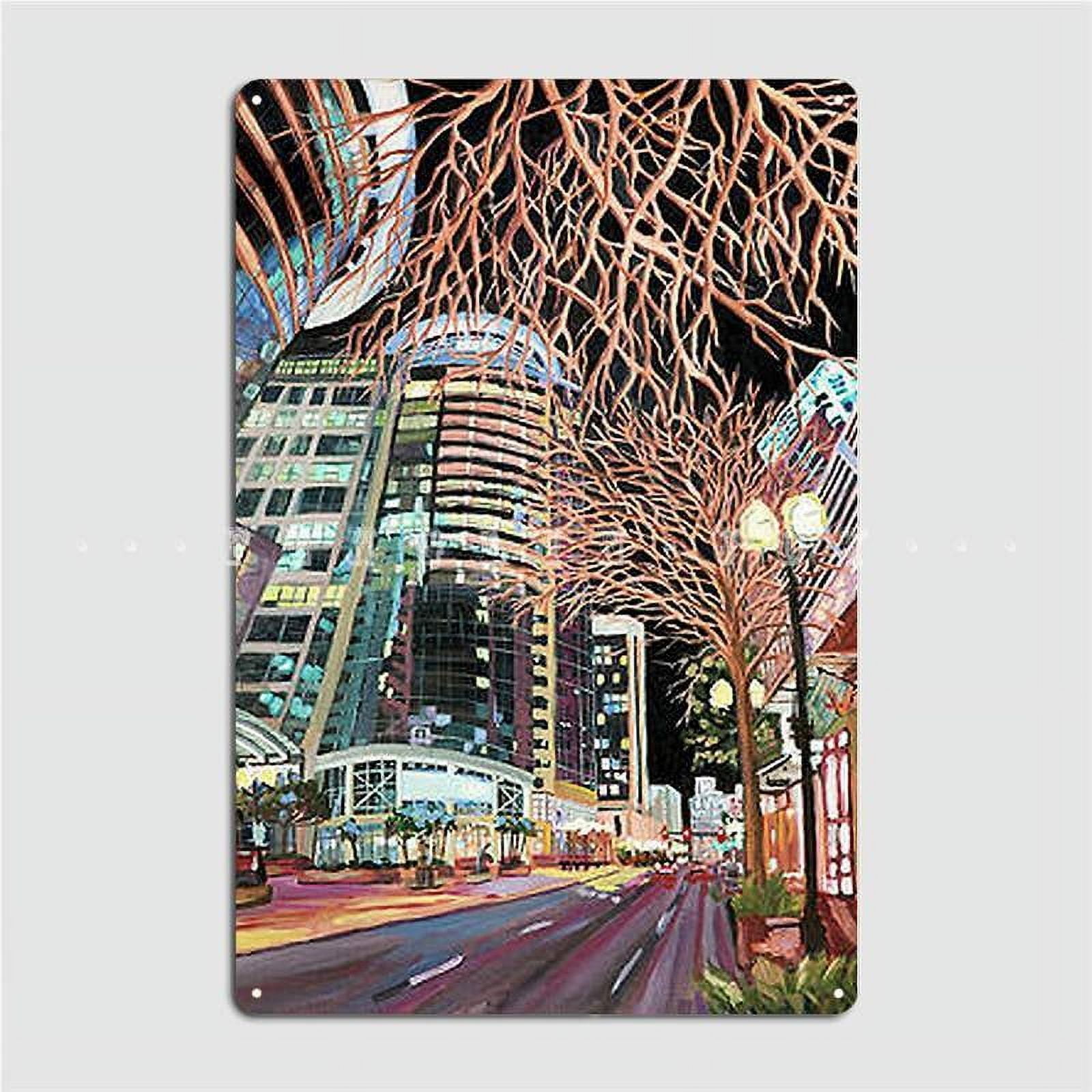 Cobb Plaza On Orange Poster Metal Plaque Wall Mural Plates Mural ...