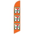 thumbnail image 1 of Cobb Promo Advertising Feather Flag 12ft Compatible with 7-Eleven 3 Logos Orange - Replacement Flag Only Without Poleset, 1 of 1