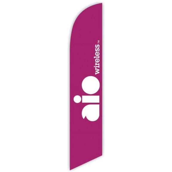 Cobb Promo Advertising Feather Flag 12ft for AIO Wireless Purple - Replacement Flag Only Without Poleset