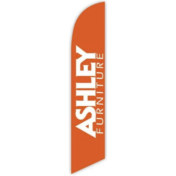 Cobb Promo Advertising Feather Flag 12ft for Ashley Furniture Orange - Replacement Flag Only Without Poleset