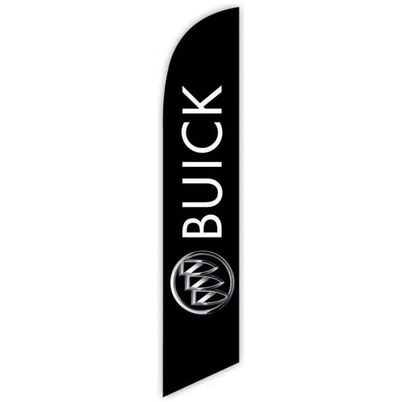 Cobb Promo Advertising Feather Flag 12ft for Buick Black - Replacement Flag Only Without Poleset