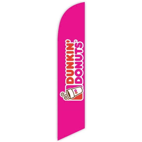 Cobb Promo Advertising Feather Flag 12ft for Dunkin Donuts Pink - Replacement Flag Only Without Poleset