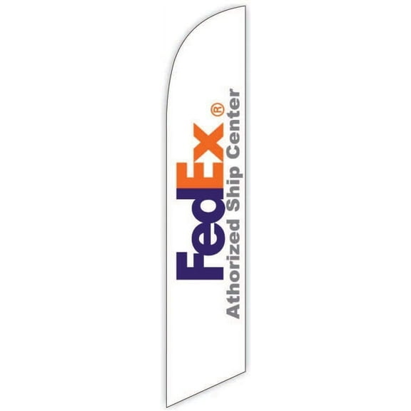 Cobb Promo Advertising Feather Flag 12ft for FedEx Authorized Ship Center White - Replacement Flag Only Without Poleset