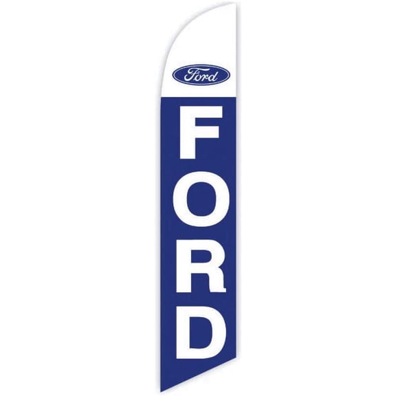 Cobb Promo Advertising Feather Flag 12ft for Ford Blue - Replacement Flag Only Without Poleset