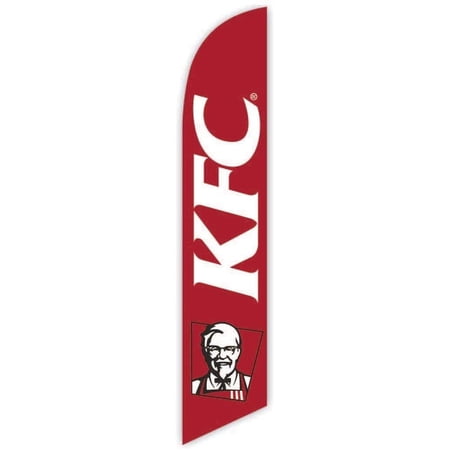 Cobb Promo Advertising Feather Flag 12ft for KFC Red - Replacement Flag Only Without Poleset