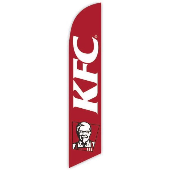 Cobb Promo Advertising Feather Flag 12ft for KFC Red - Replacement Flag Only Without Poleset