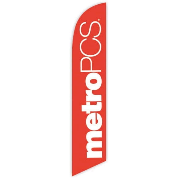 Cobb Promo Advertising Feather Flag 12ft for Metro PCS Orange - Replacement Flag Only Without Poleset