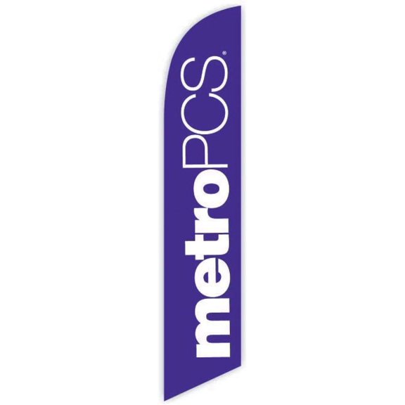 Cobb Promo Advertising Feather Flag 12ft for Metro PCS Purple - Replacement Flag Only Without Poleset