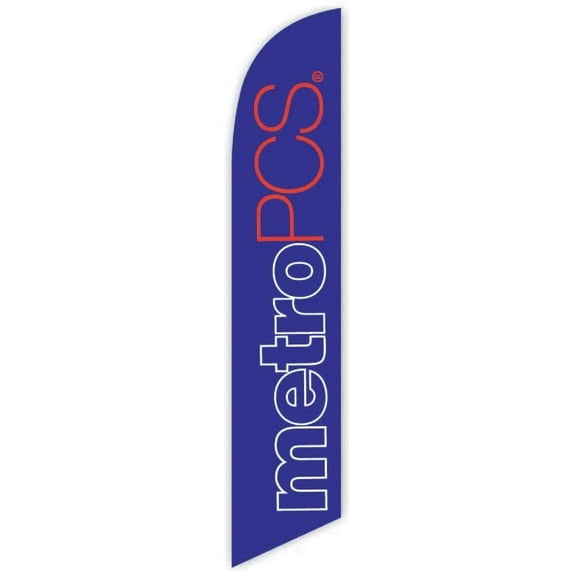 Cobb Promo Advertising Feather Flag 12ft for Metro PCS Violet - Replacement Flag Only Without Poleset