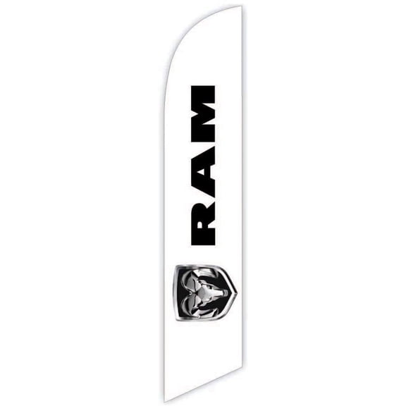 Cobb Promo Advertising Feather Flag 12ft for RAM White - Replacement Flag Only Without Poleset