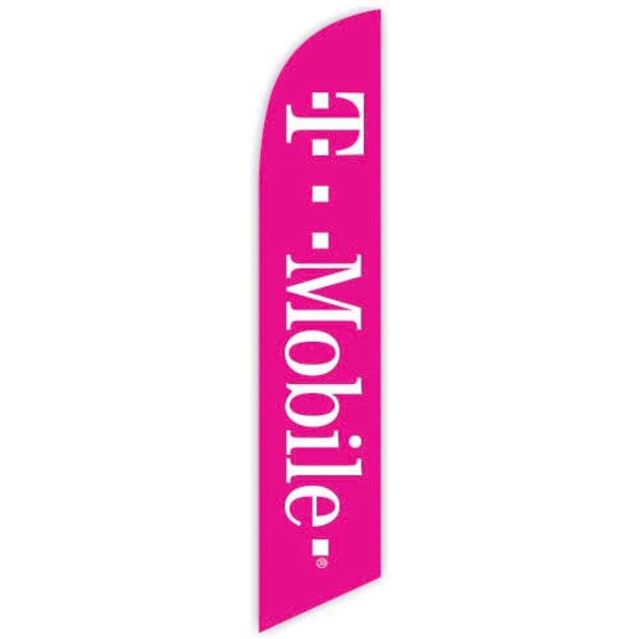 Cobb Promo Advertising Feather Flag 12ft for T-Mobile Light Magenta - Replacement Flag Only Without Poleset
