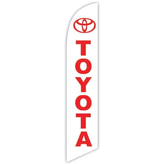 Cobb Promo Advertising Feather Flag 12ft for Toyota White - Replacement Flag Only Without Poleset