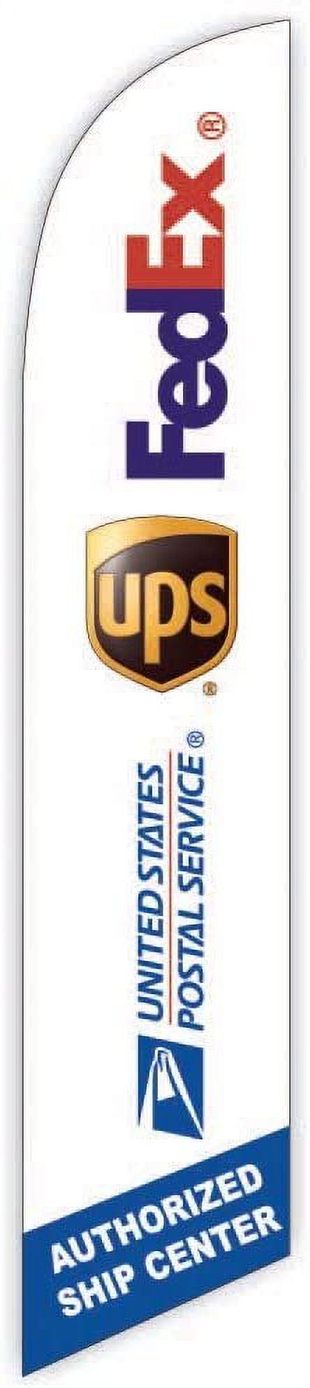 Cobb Promo Advertising Feather Flag for FedEx UPS USPS Authorized Ship Center White - Replacement Flag Only Without Poleset
