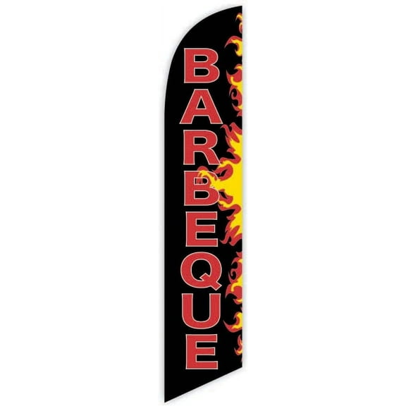 Cobb Promo Barbeque Black Advertising Feather Flag 12ft - Replacement Flag Only Without Poleset