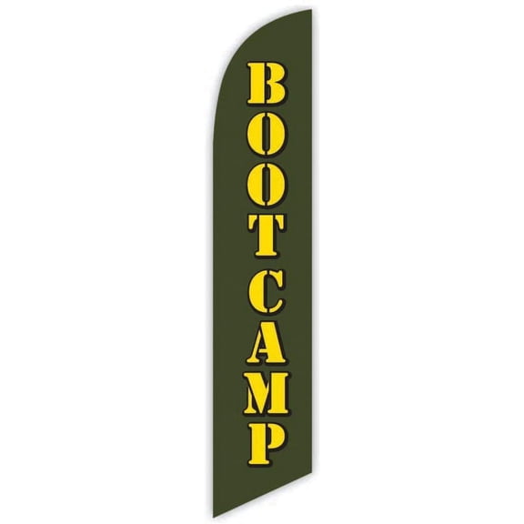 Cobb Promo Bootcamp Green Advertising Feather Flag 12ft - Replacement Flag Only Without Poleset
