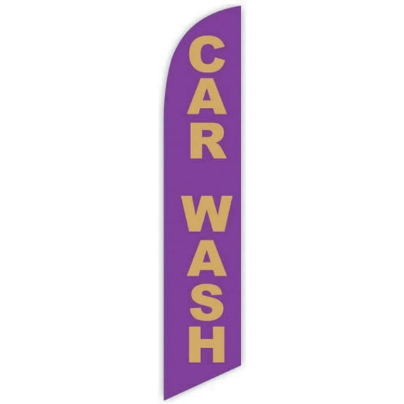 Cobb Promo Car Wash Purple Advertising Feather Flag 12ft - Replacement Flag Only Without Poleset