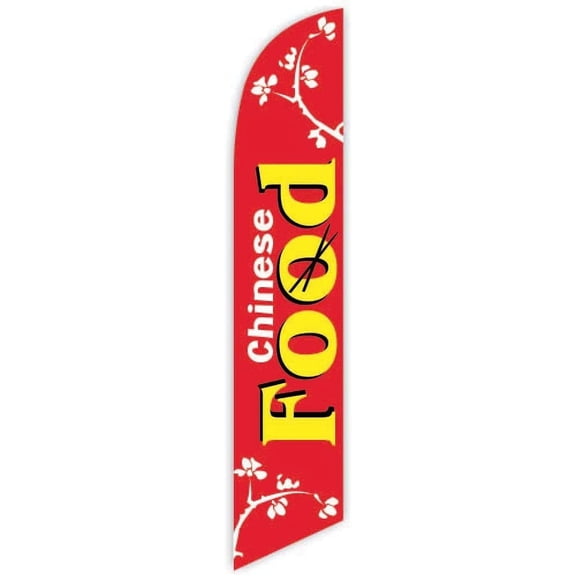 Cobb Promo Chinese Food Red Advertising Feather Flag 12ft - Replacement Flag Only Without Poleset