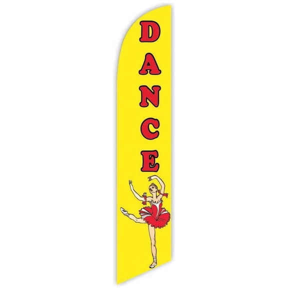 Cobb Promo Dance Yellow Advertising Feather Flag 12ft - Replacement Flag Only Without Poleset