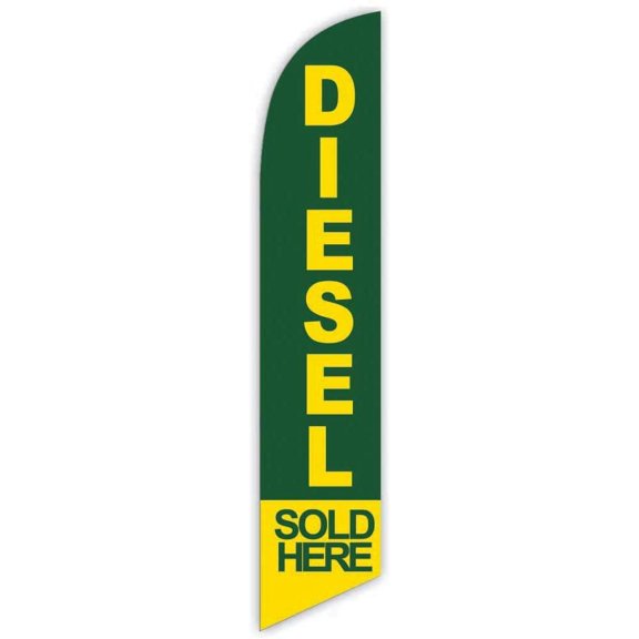 Cobb Promo Diesel Sold Here Green Feather Flag - Replacement Flag Only Without Poleset