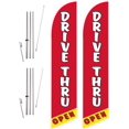 Cobb Promo Drive Thru Open (2Pack) Advertising Feather Flag with