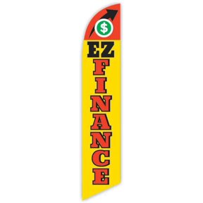 Cobb Promo Ez Finance Yellow Advertising Feather Flag 12ft - Replacement Flag Only Without Poleset