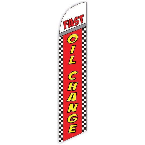 Cobb Promo Fast Oil Change Red Advertising Feather Flag 12ft - Replacement Flag Only Without Poleset