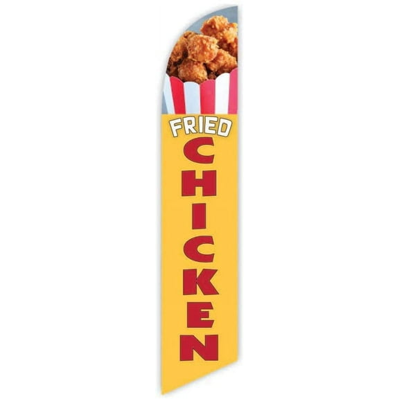 Cobb Promo Fried Chicken Yellow Advertising Feather Flag 12ft - Replacement Flag Only Without Poleset
