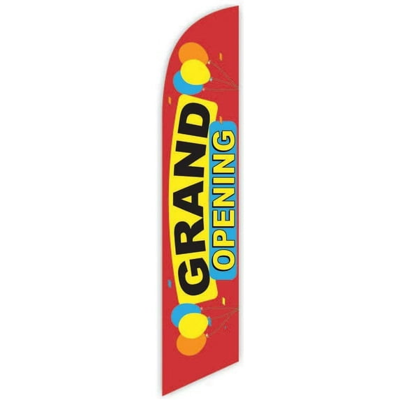 Cobb Promo Grand Opening Red Advertising Feather Flag 12ft - Replacement Flag Only Without Poleset