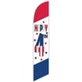 thumbnail image 1 of Cobb Promo Happy 4th Patriotic Advertising Feather Flag 12ft - Replacement Flag Only Without Poleset, 1 of 1