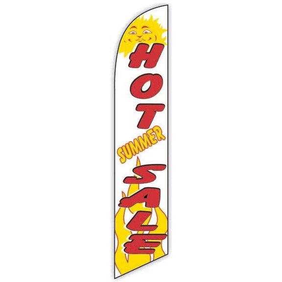 Cobb Promo Hot Summer Sale White Advertising Feather Flag 12ft - Replacement Flag Only Without Poleset