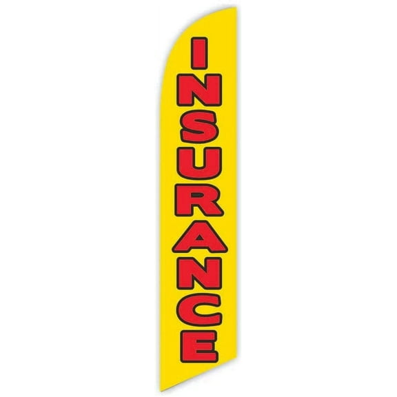 Cobb Promo Insurance Yellow Advertising Feather Flag 12ft - Replacement Flag Only Without Poleset