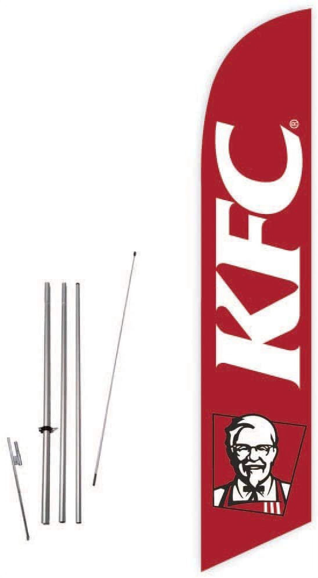 Cobb Promo KFC Red Feather Flag with Complete 15ft Pole kit and Ground Spike