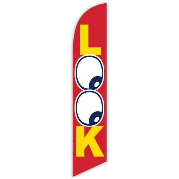 Cobb Promo Look Red Advertising Feather Flag 12ft - Replacement Flag Only Without Poleset