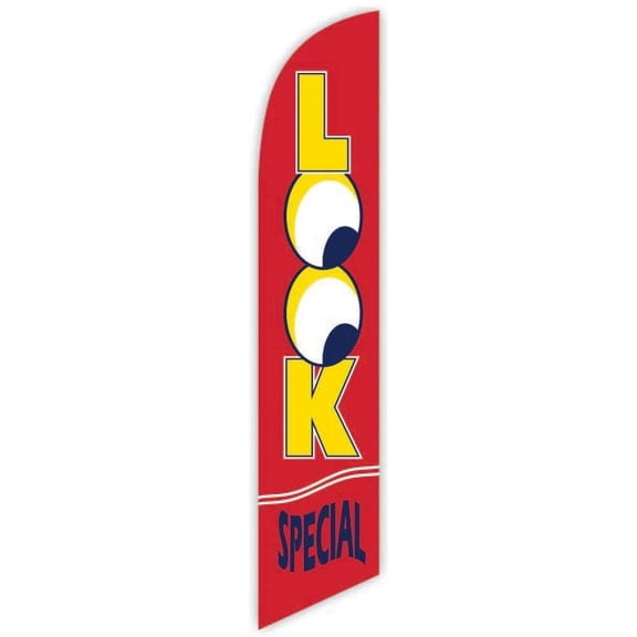 Cobb Promo Look Special Red Advertising Feather Flag 12ft - Replacement Flag Only Without Poleset