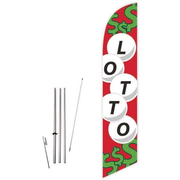 Cobb Promo Lotto Red Feather Flag with Complete 15ft Pole kit and Ground Spike