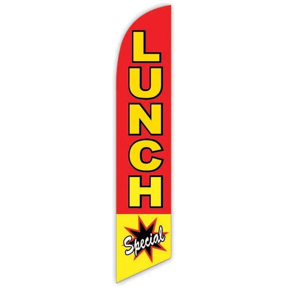 Cobb Promo Lunch Special Red Advertising Feather Flag 12ft - Replacement Flag Only Without Poleset