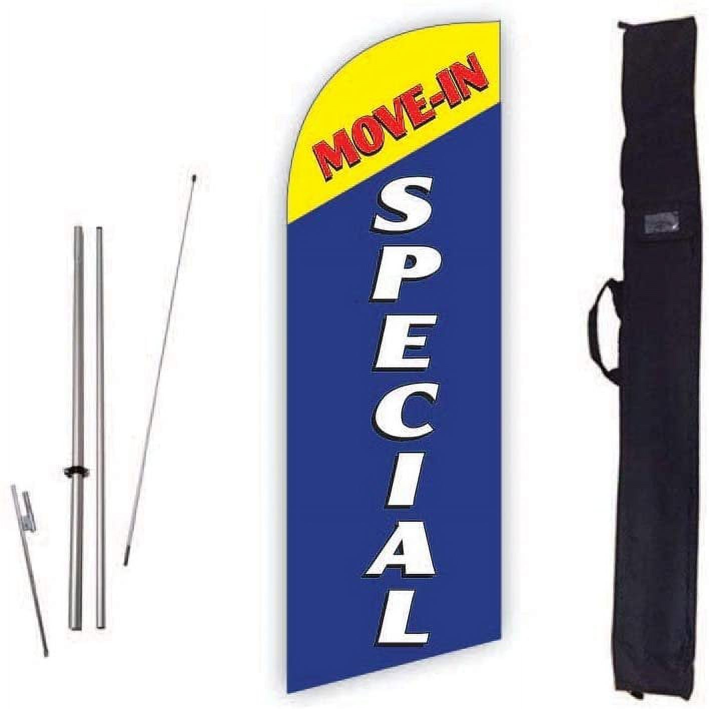 Cobb Promo Move-in Special Blue 6ft Real Estate Feather Flag with ...