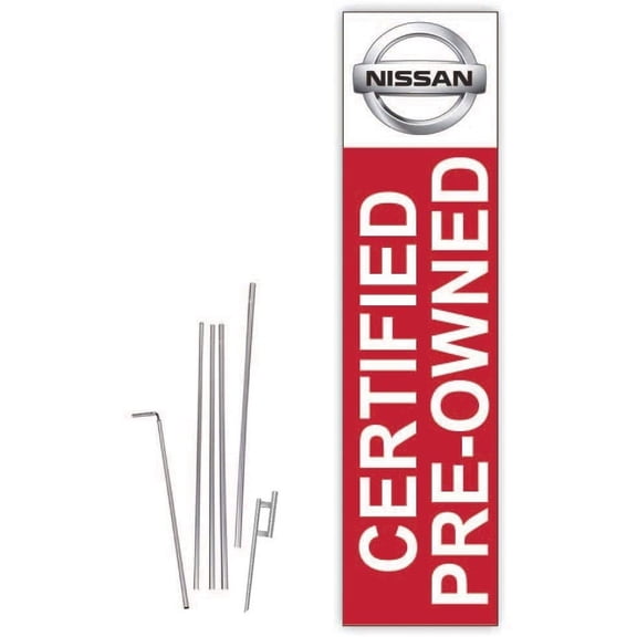 Cobb Promo Nissan Red Rectangle Boomer Flag with Complete 15ft Pole kit and Ground Spike