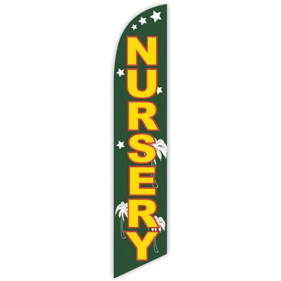 Cobb Promo Nursery Green Advertising Feather Flag 12ft - Replacement Flag Only Without Poleset