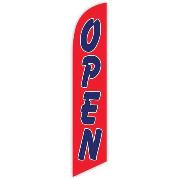 Cobb Promo Open Red/Blue Advertising Feather Flag 12ft - Replacement Flag Only Without Poleset